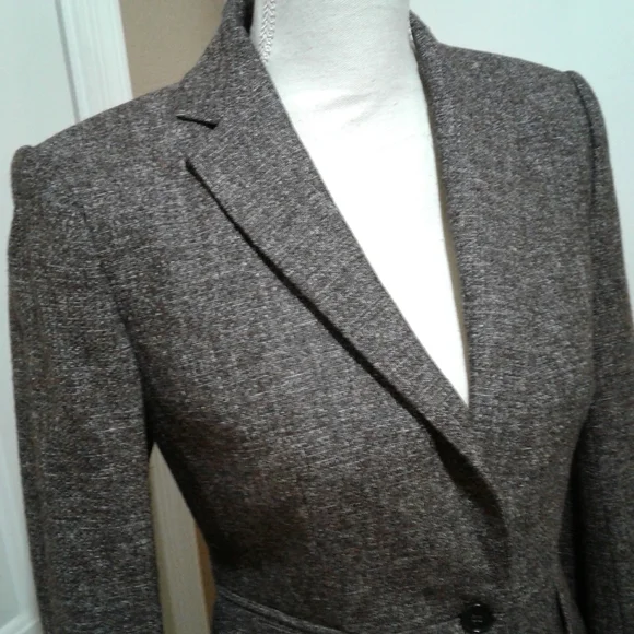🌺 NWT Ann Taylor Brown Tweed Wool Skirt Suit